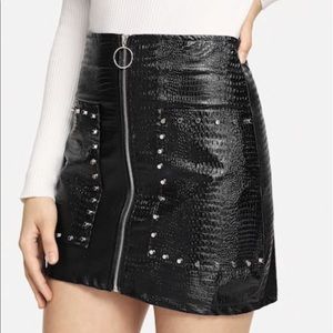 Studded Leather Skirt